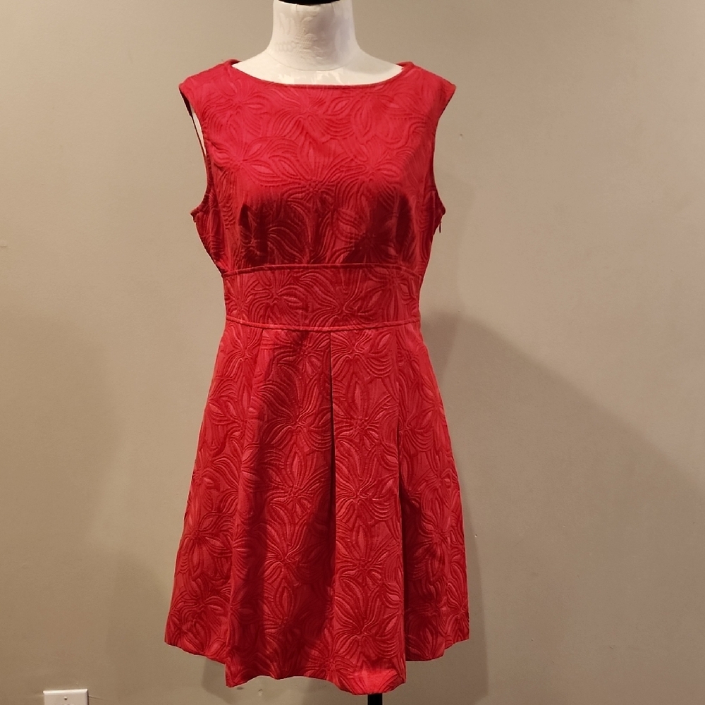 Adrianna Papell Red Textured Mini Dress